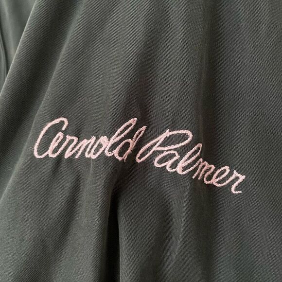 VTG Arnold Palmer 1/4 Zip Pullover w/ side zipper Golf raincoat in Green Size M - Picture 3 of 7